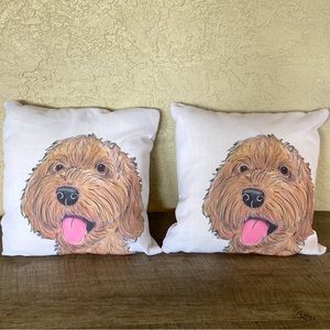 4/$16 Labradoodle Pillows 18” Square with Zippers - Set of 2